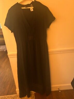 Johnny Was black maxi dress with Jaeger underdress, vintage, excellent condition